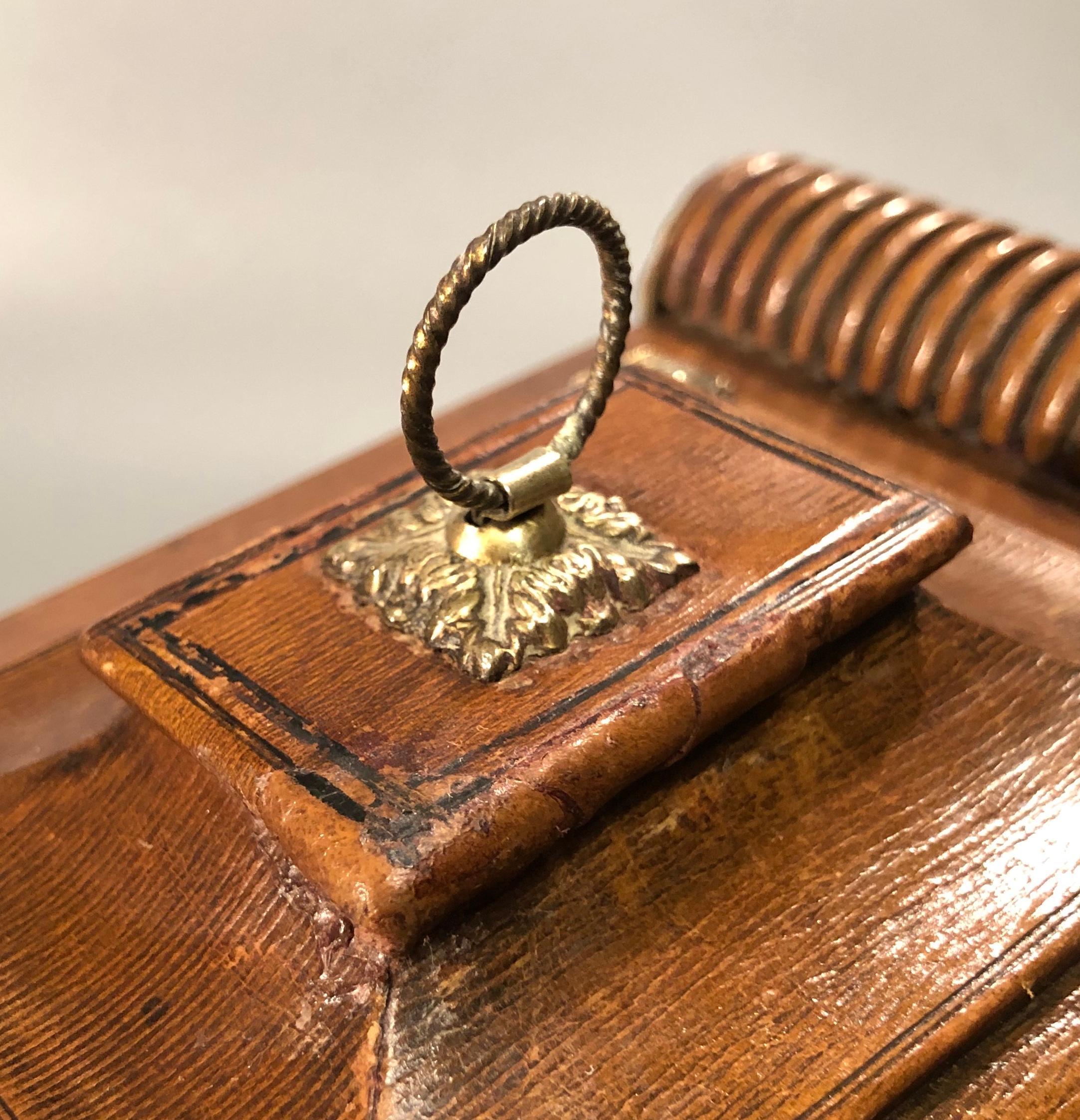 19th Century Regency Period Leather Sewing Casket