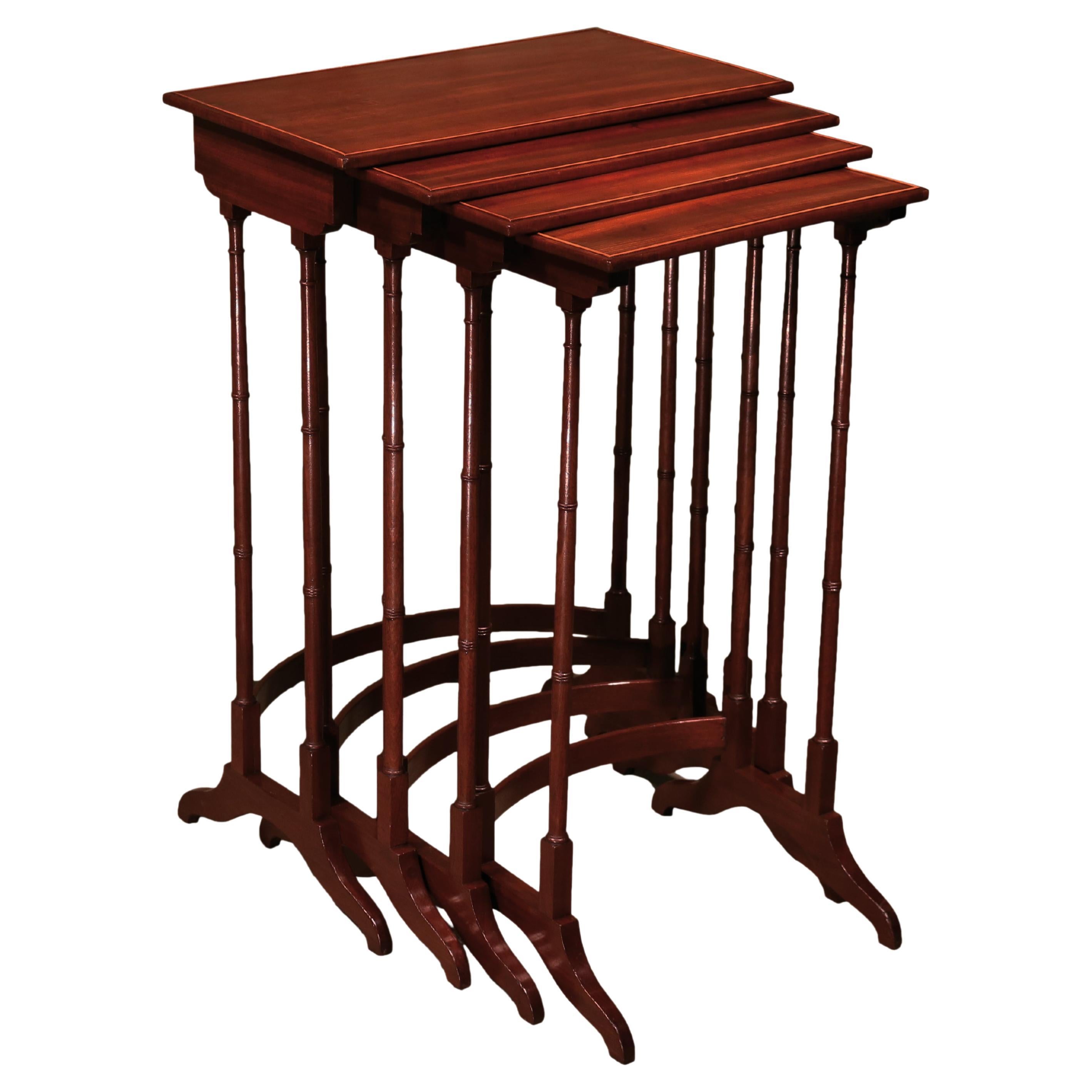 A Regency period mahogany nest of four tables For Sale