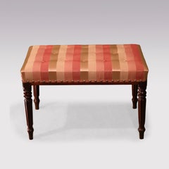 Regency Mahogany Rectangular Stool, Upholstered Top, England, 1820