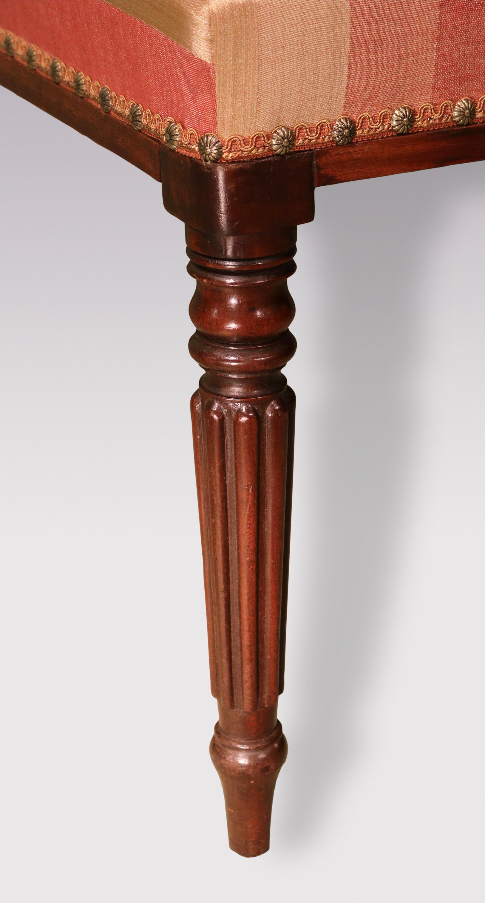 English Regency Period Mahogany Rectangular Stool For Sale