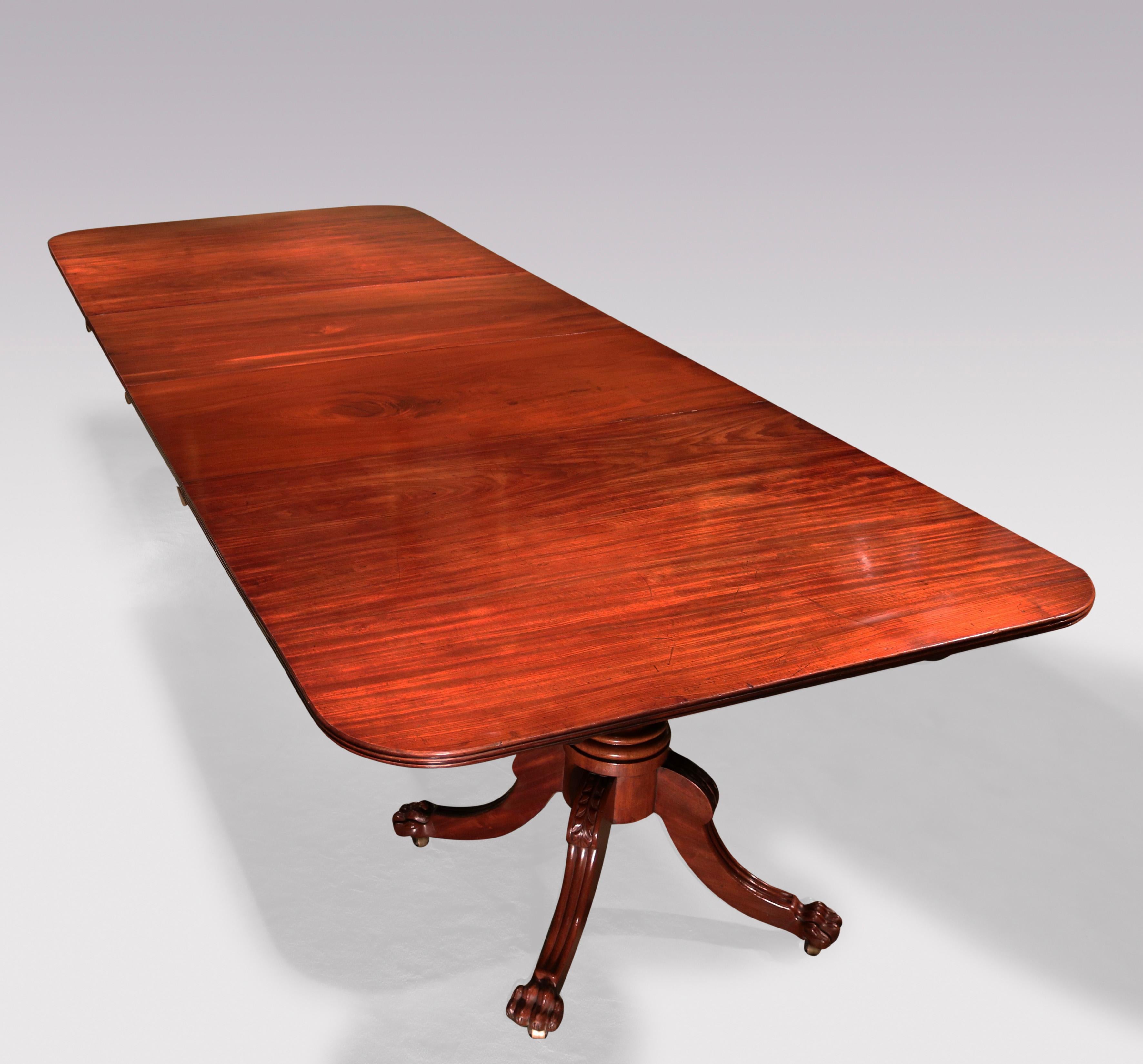 Regency Period Mahogany Two Pillar Dining Table For Sale 1