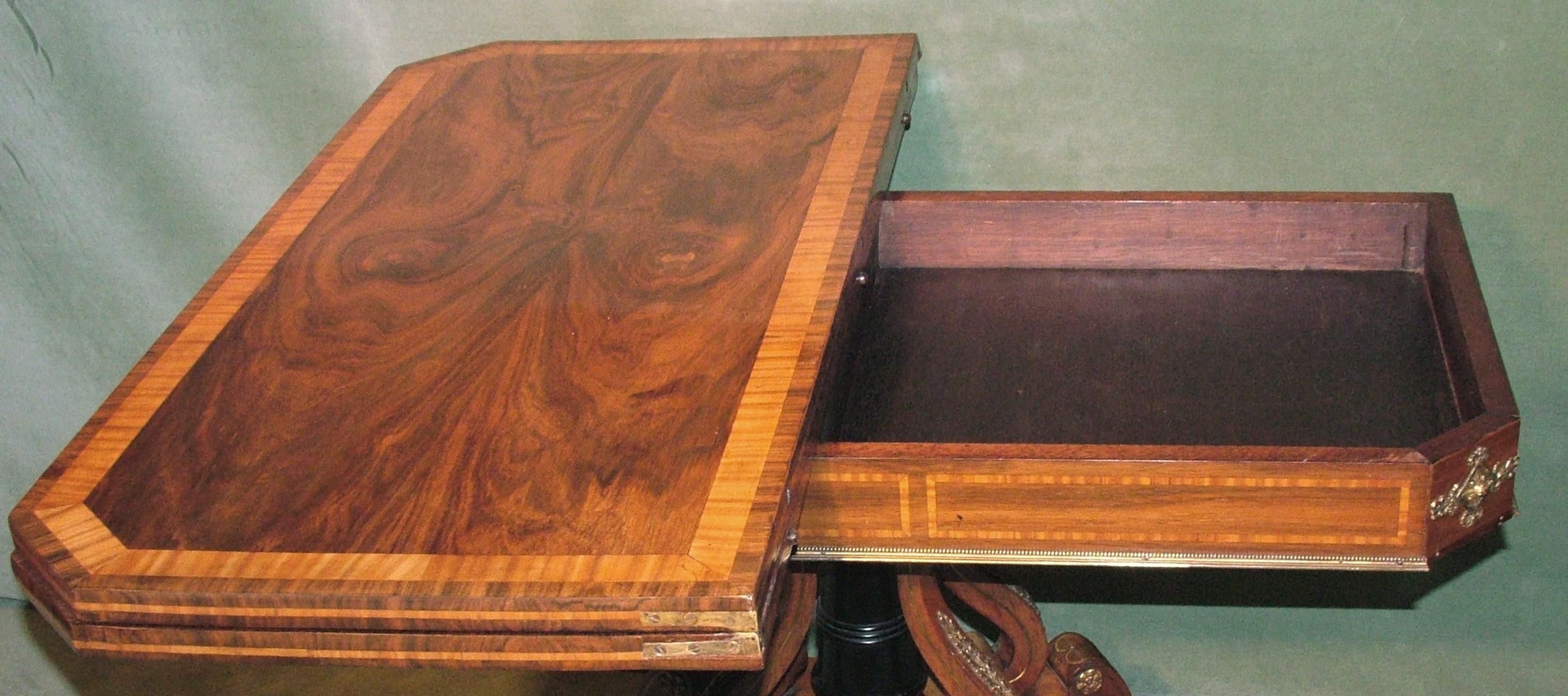 English Regency Period Rosewood Card Table For Sale