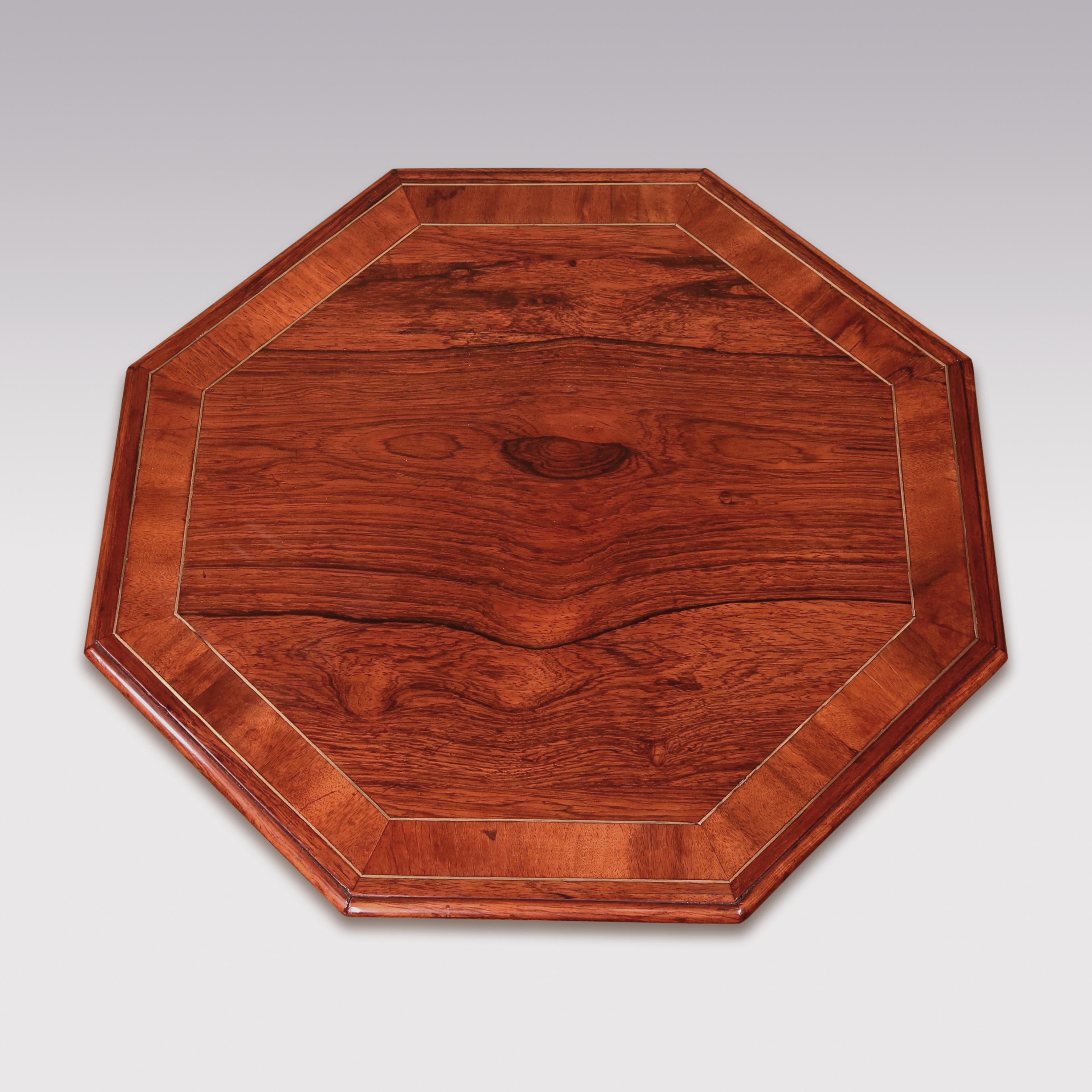 Empire Regency Period Rosewood Octagonal Occasional Table