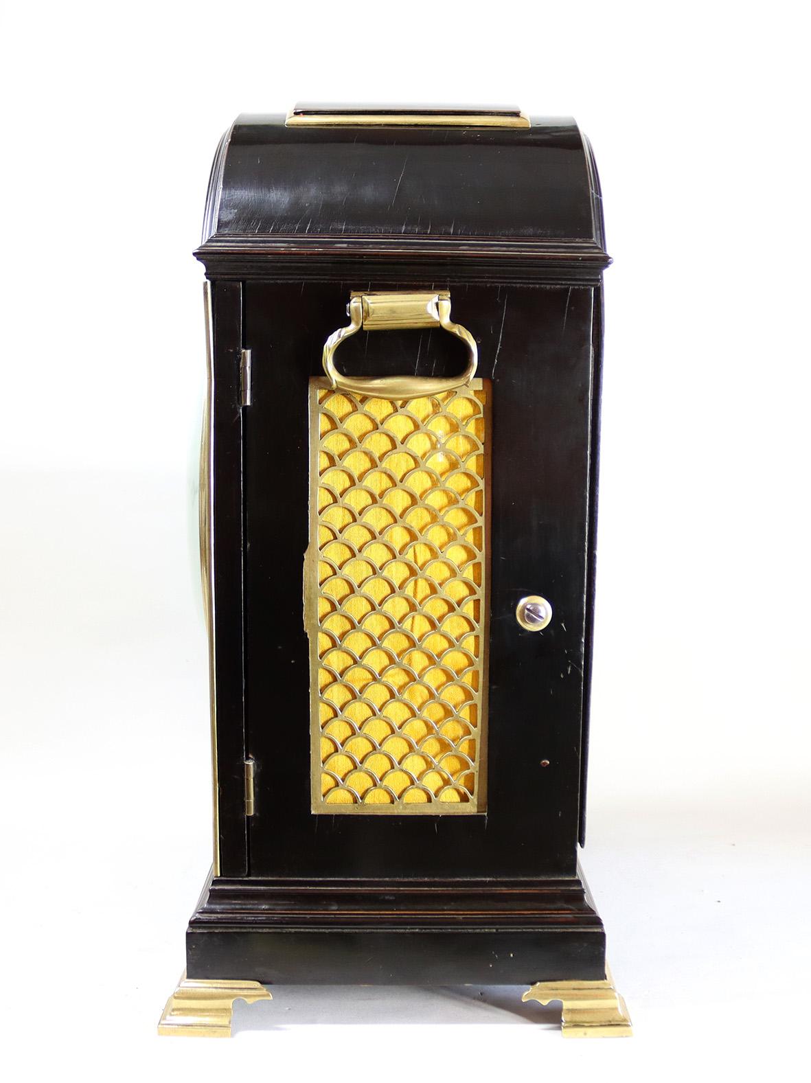 Ebonized A Regency Quarter Chiming Bracket Clock