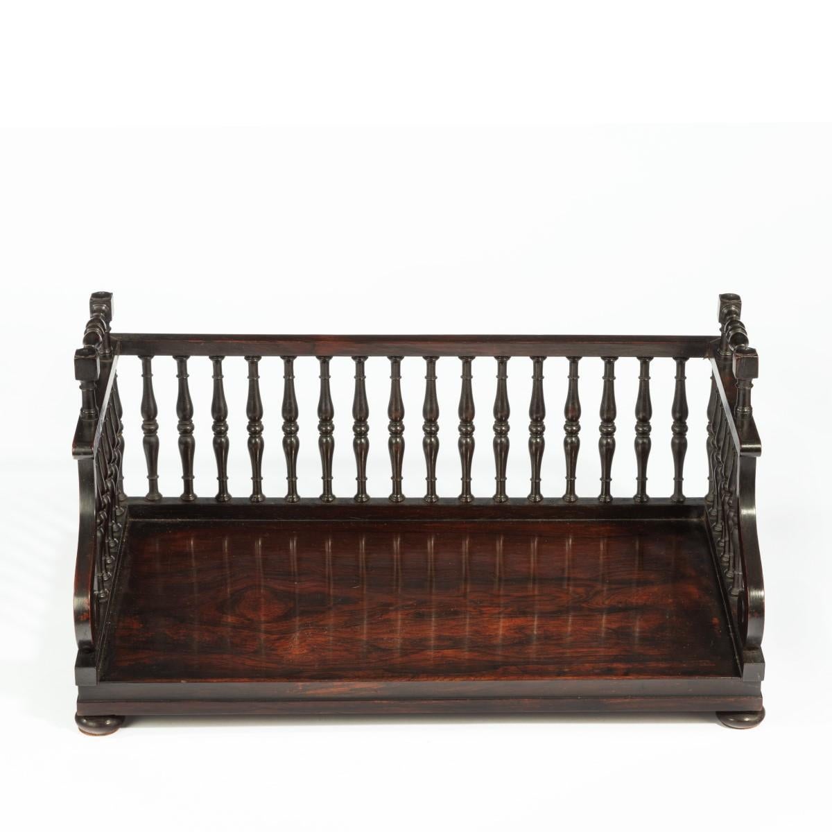 Regency Rosewood Book Tray Attributed to Gillows In Good Condition For Sale In Lymington, Hampshire