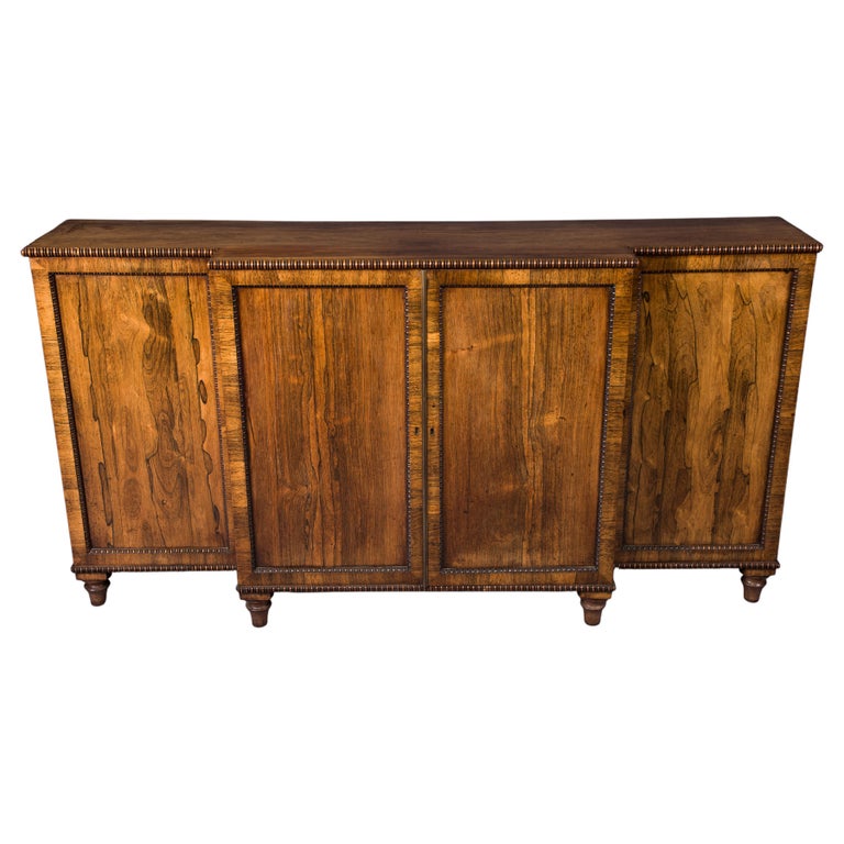 A Regency Rosewood Breakfront Cabinet For Sale at 1stDibs