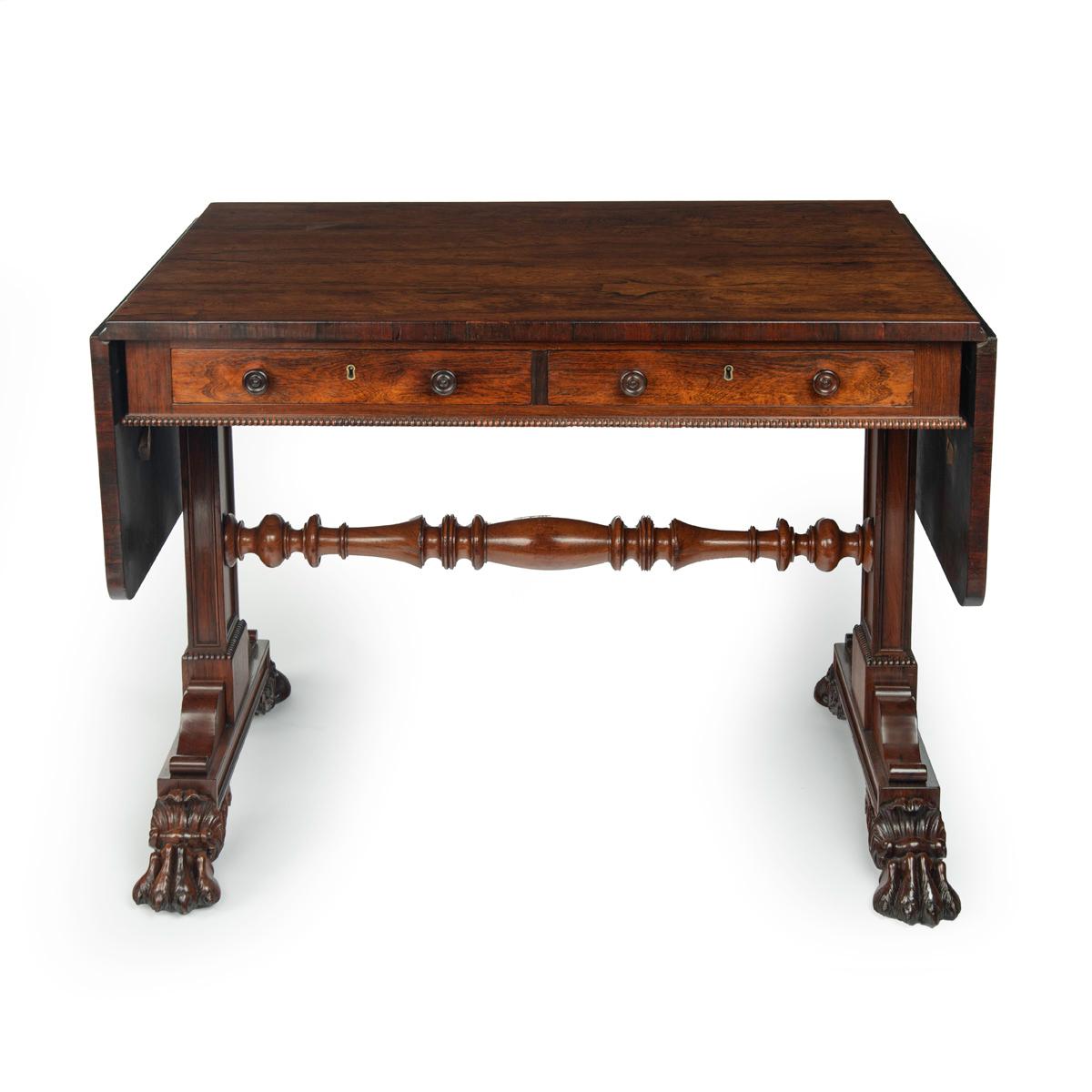 A Regency rosewood end support sofa table, attributed to Gillows For Sale 4