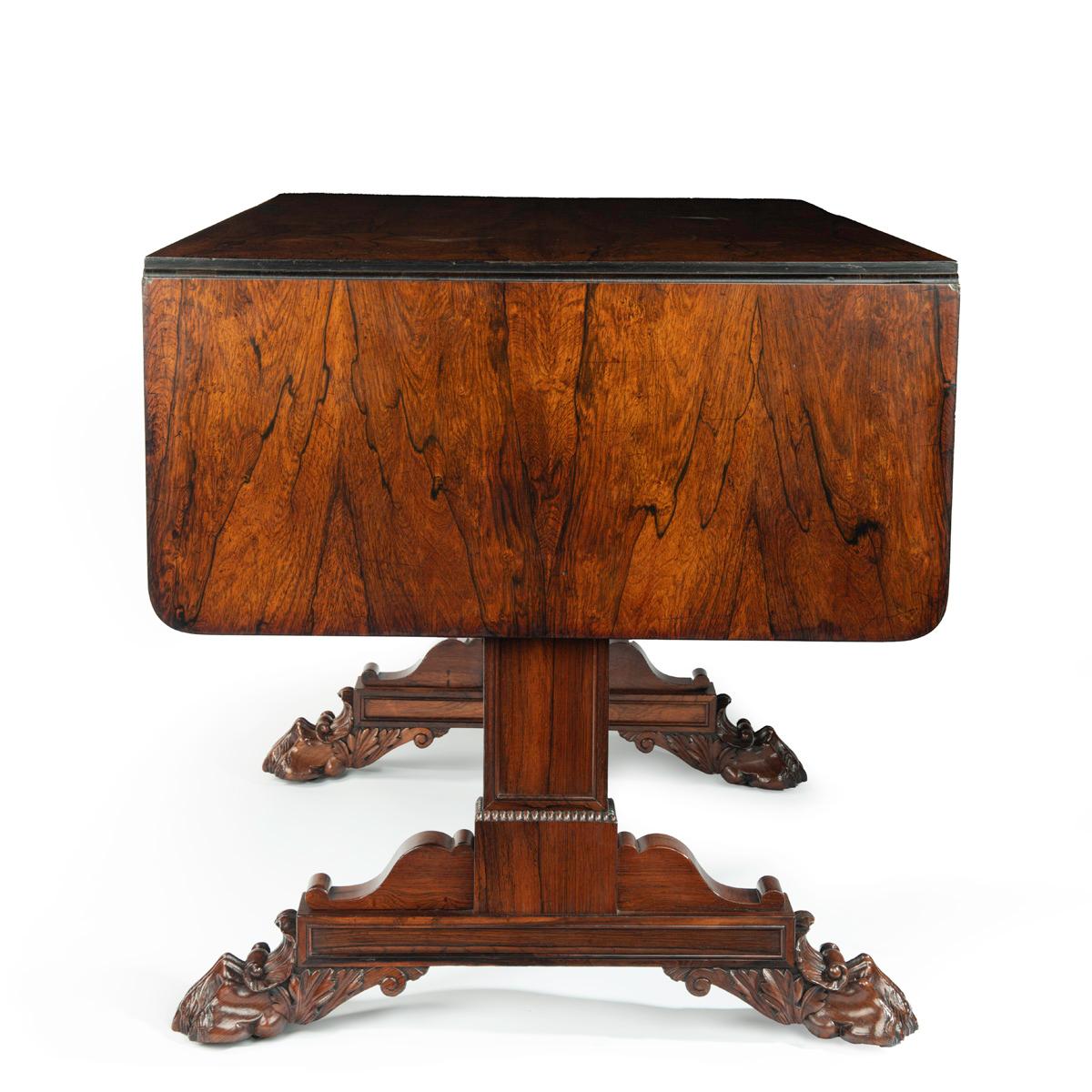 A Regency rosewood end support sofa table, attributed to Gillows For Sale 1