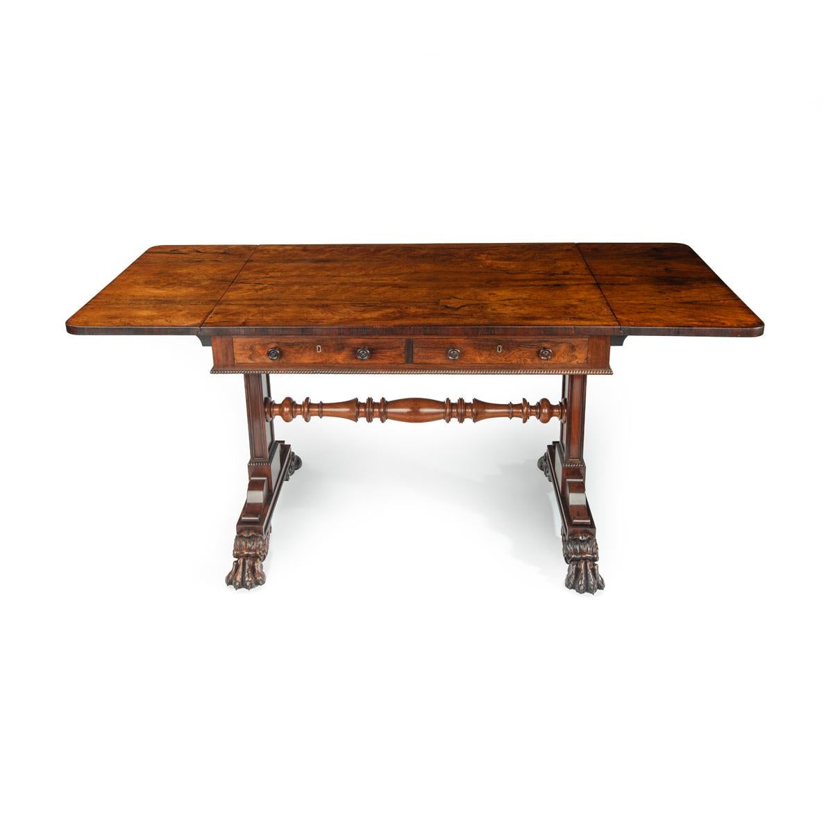 A Regency rosewood end support sofa table, attributed to Gillows For Sale 2