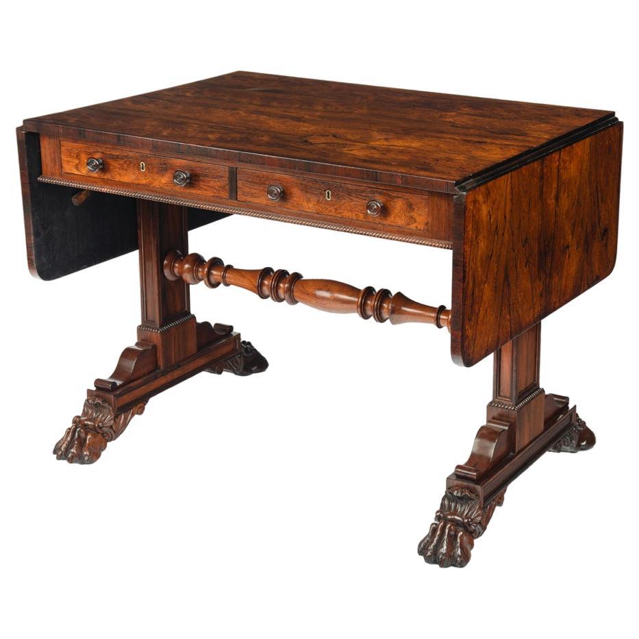 A Regency rosewood end support sofa table, attributed to Gillows For Sale