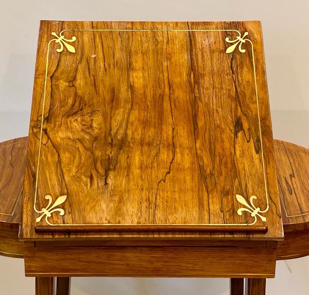 Regency Rosewood Games Table, Brass Inlay, English, circa 1820 For Sale 5