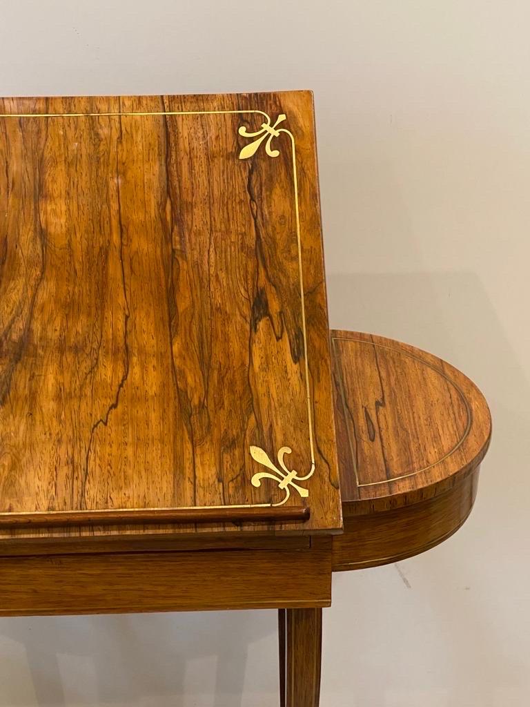 Regency-Spieltisch aus Palisanderholz mit Messingintarsien, englisch, um 1820 im Angebot 3