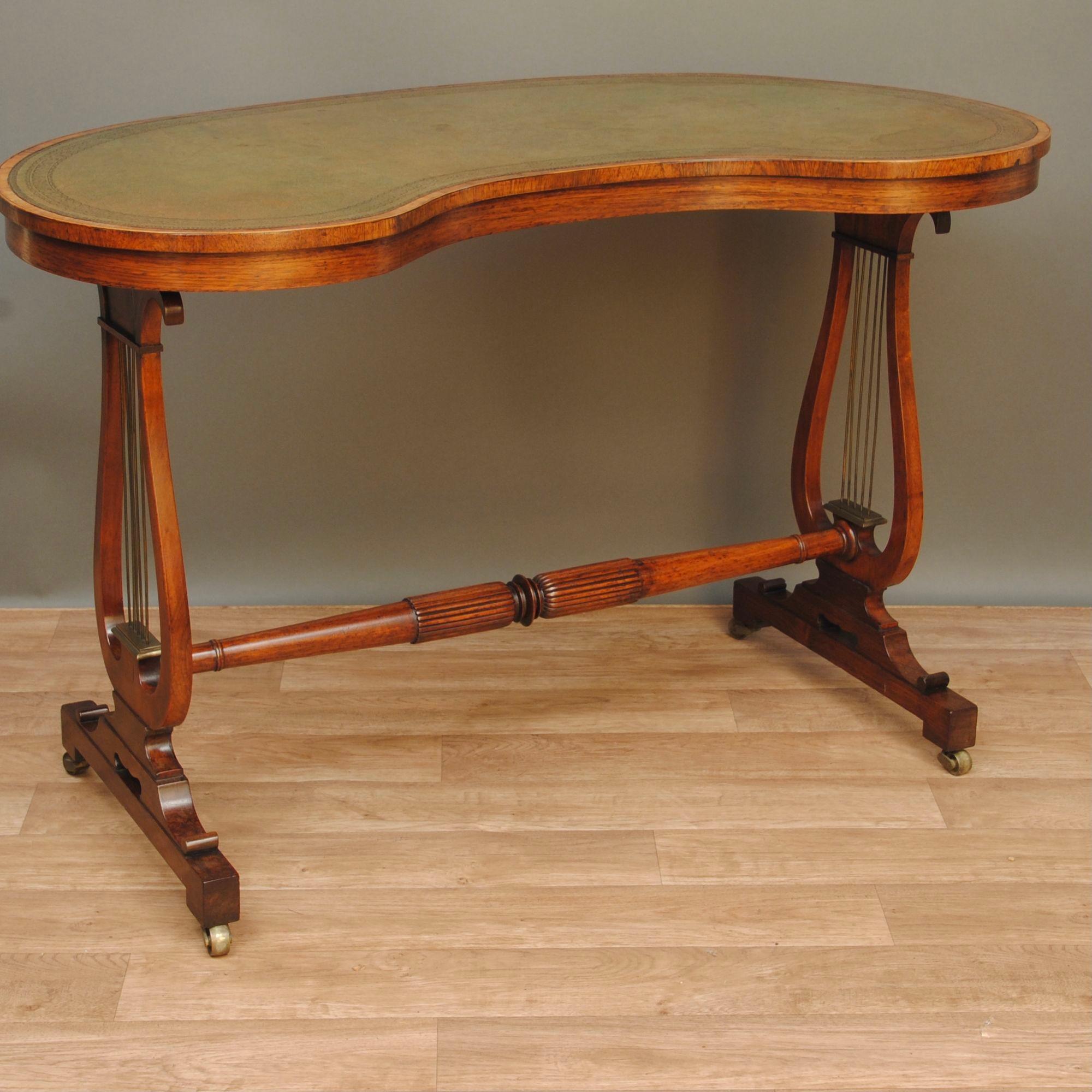 European A Regency Rosewood Kidney Shaped Writing Table For Sale