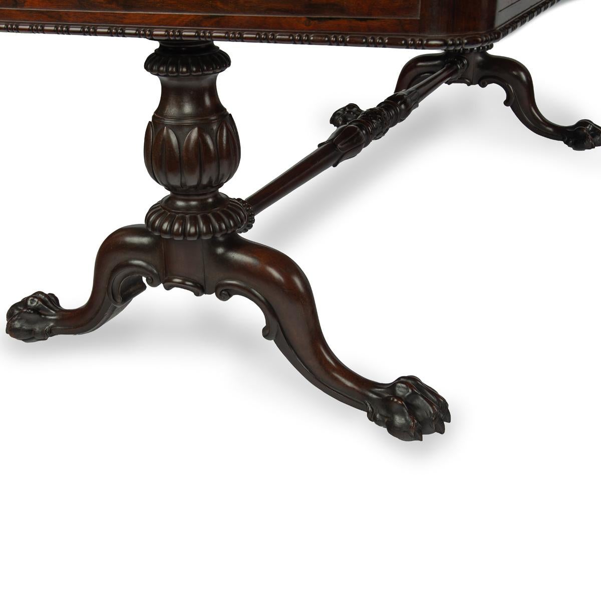 English A Regency rosewood six drawer library table by Gillows For Sale