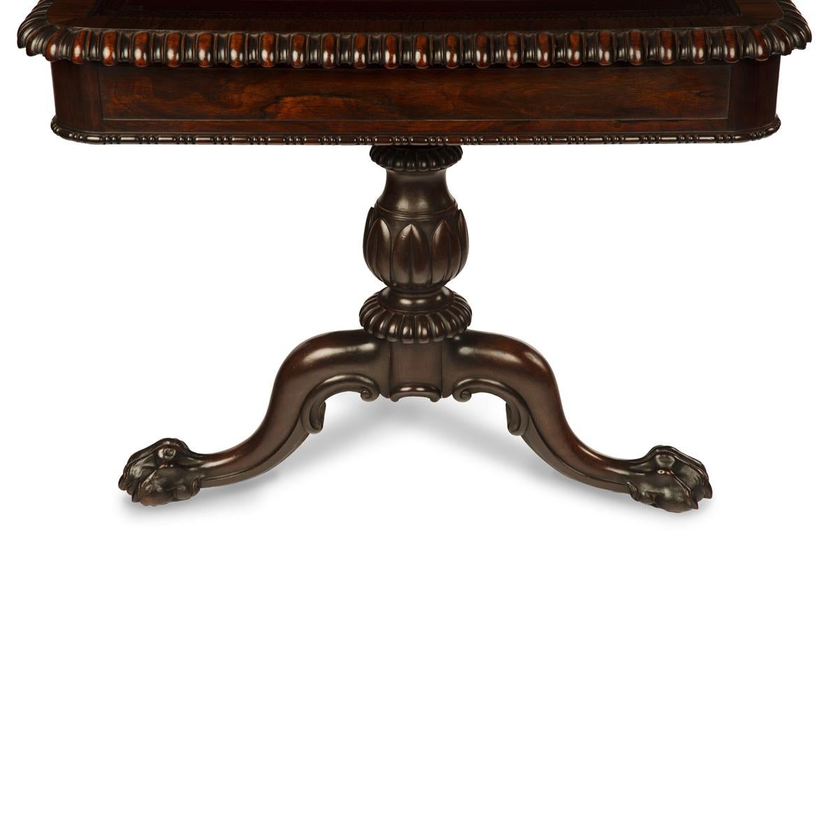 A Regency rosewood six drawer library table by Gillows In Good Condition For Sale In Lymington, Hampshire