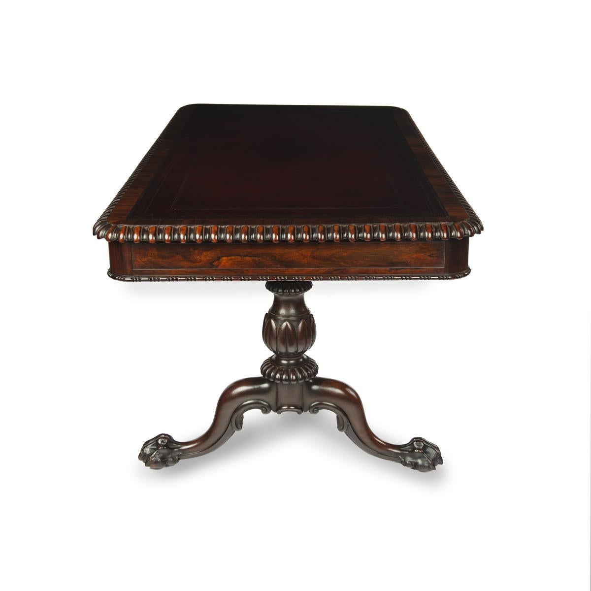 19th Century A Regency rosewood six drawer library table by Gillows For Sale