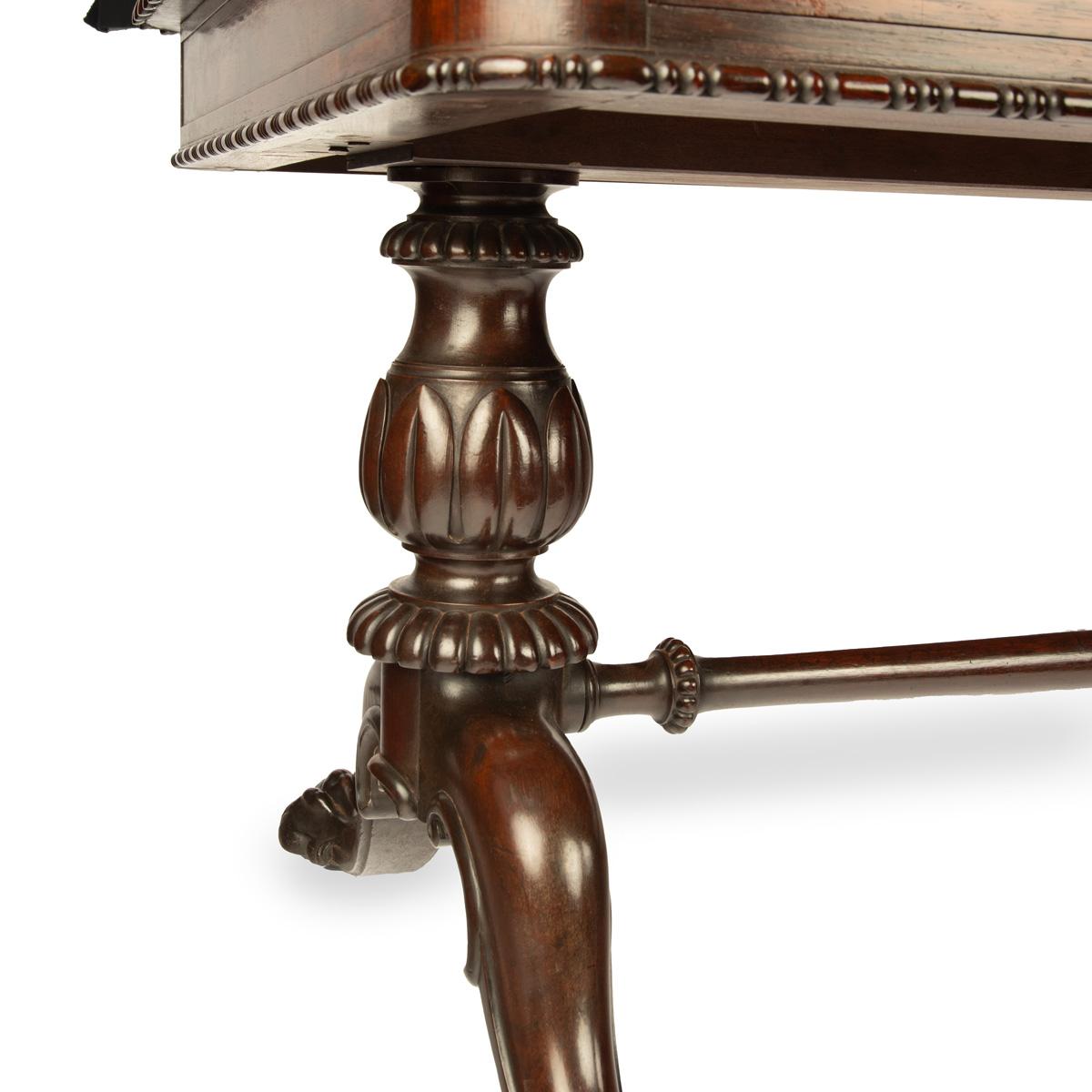 Leather A Regency rosewood six drawer library table by Gillows For Sale