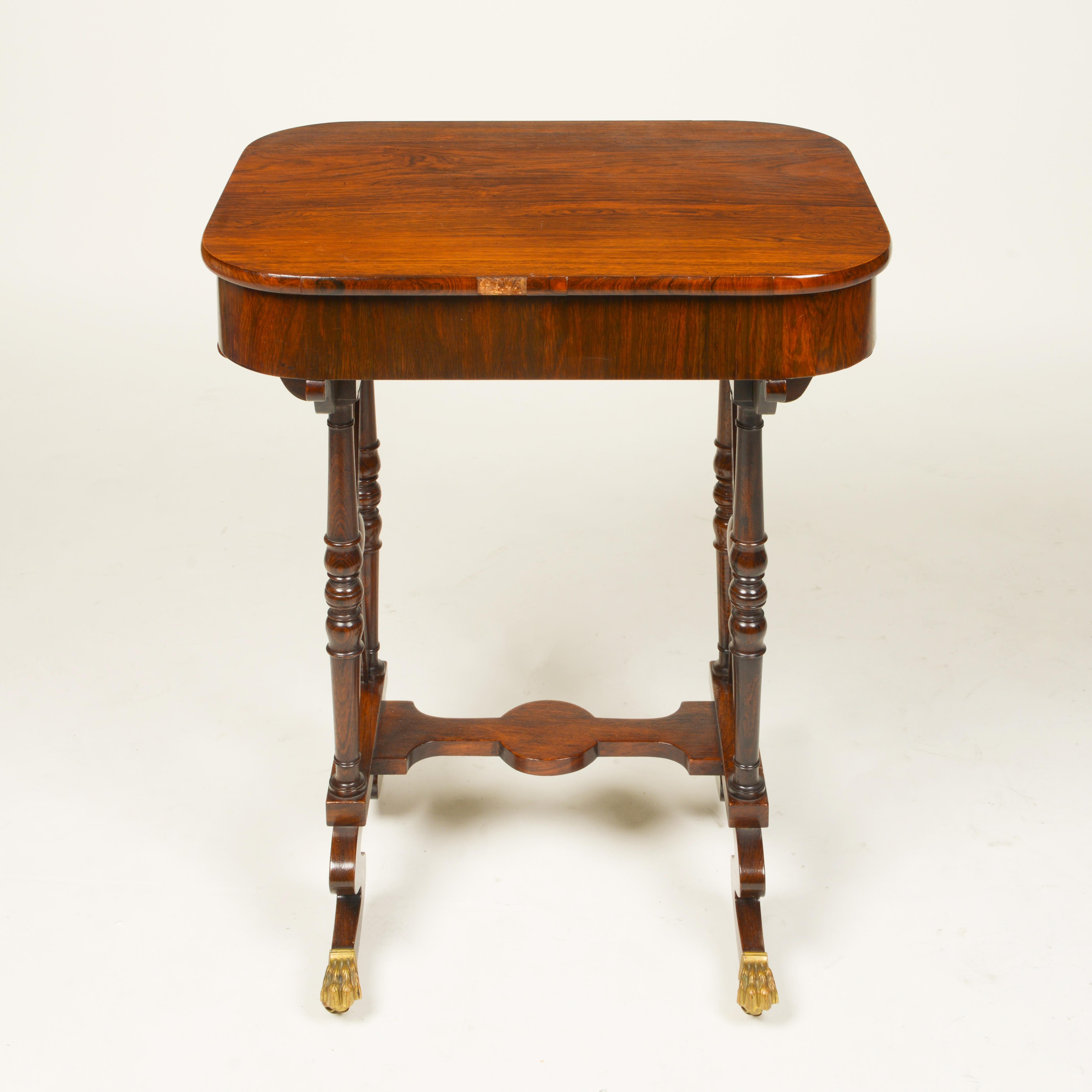 Turned A Regency Rosewood Work Table, Circa 1820 For Sale