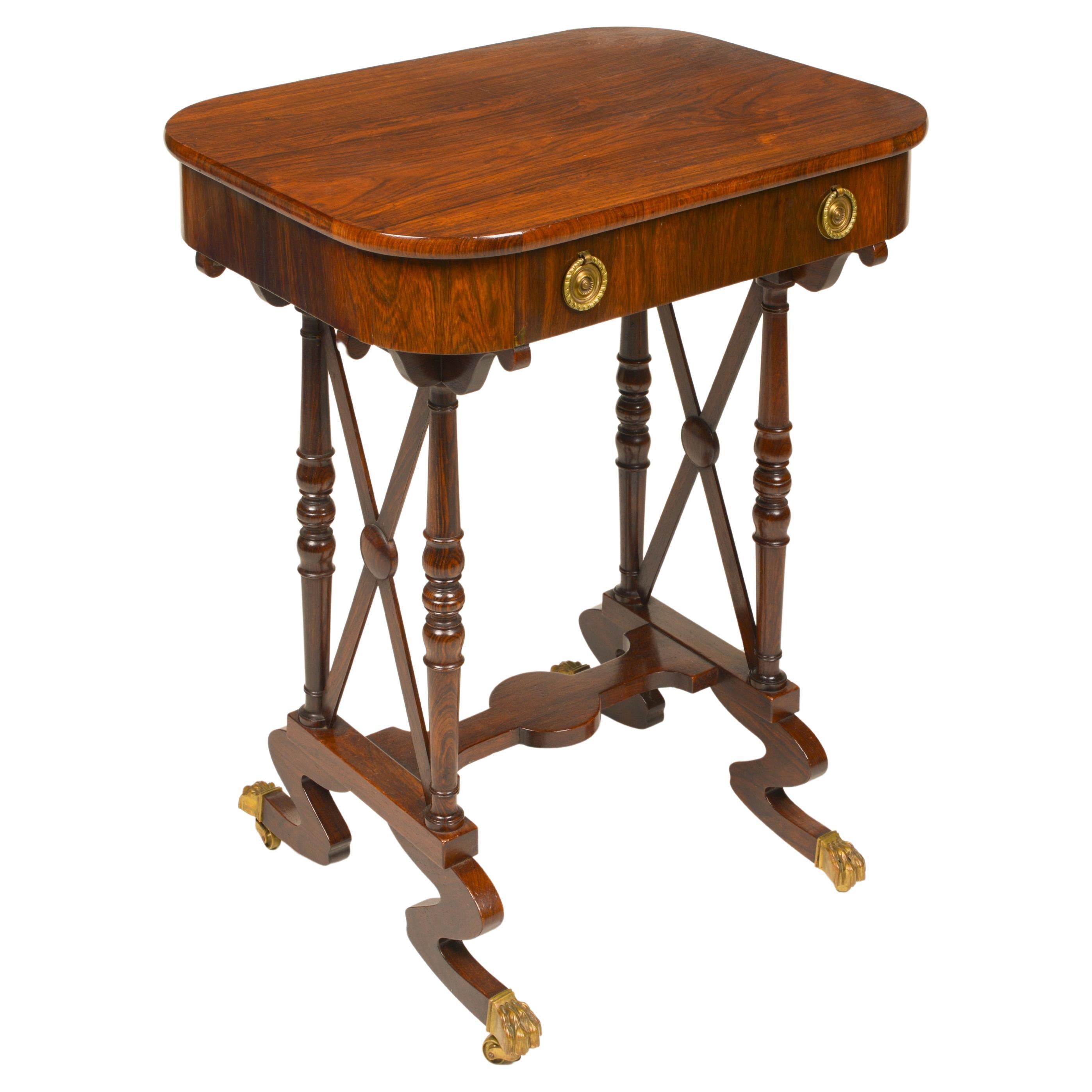 A Regency Rosewood Work Table, Circa 1820 For Sale