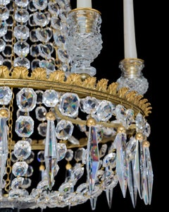 A Regency Six Light Crystal Chandelier