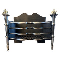 A Regency Style  Antique English Fire Grate Fire Basket