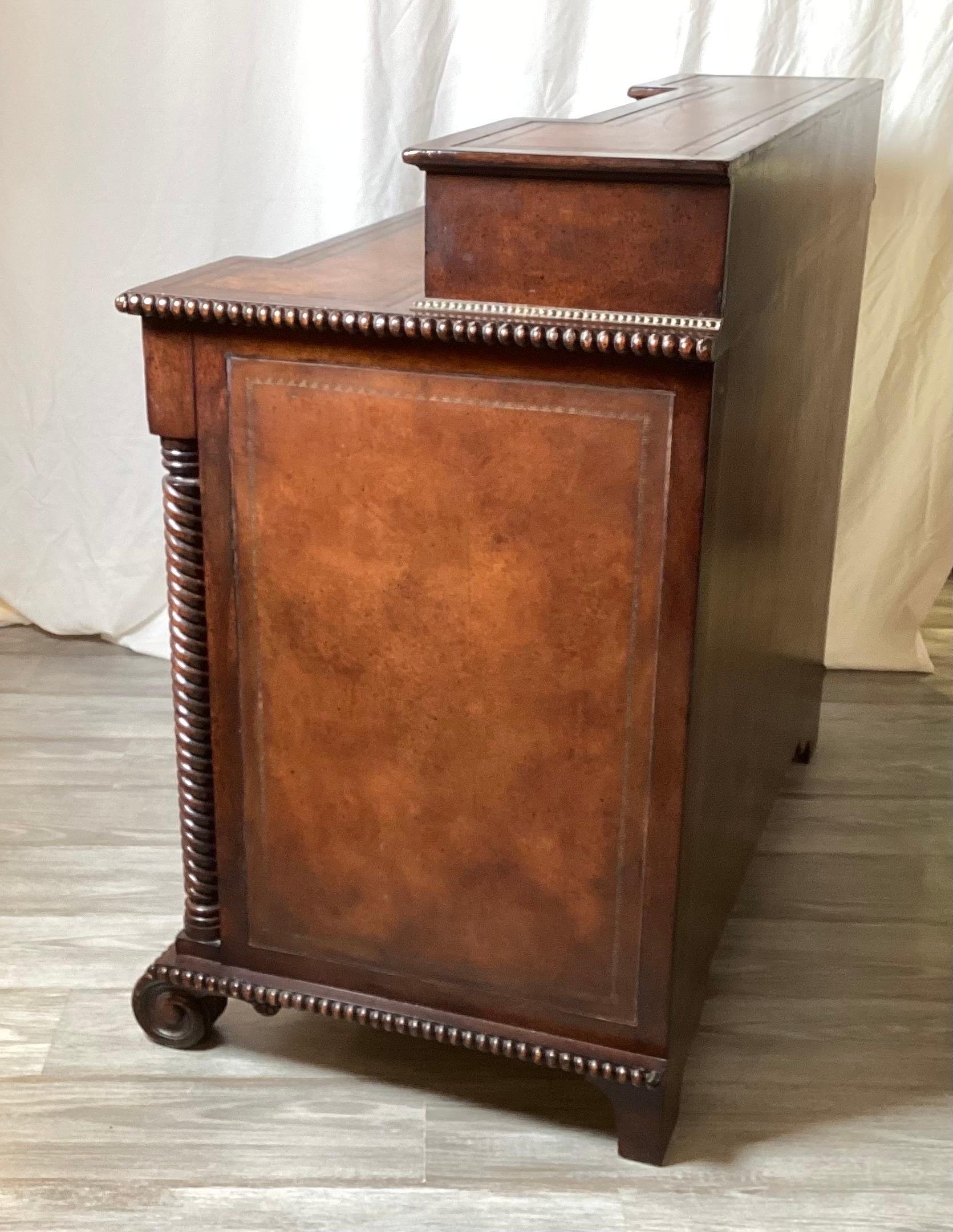 Regency Style Console Desk with Leather Top For Sale 1