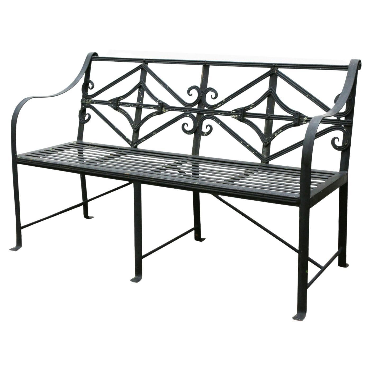 Regency Style English Iron Garden Seat