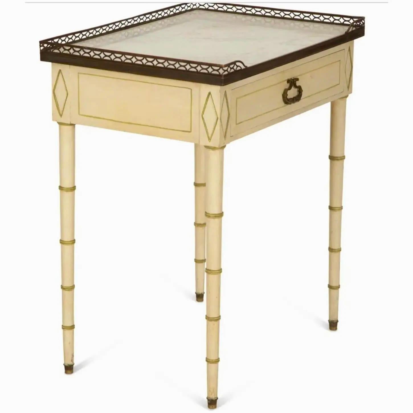 19th Century A Regency Style French Faux Bamboo Side Table For Sale