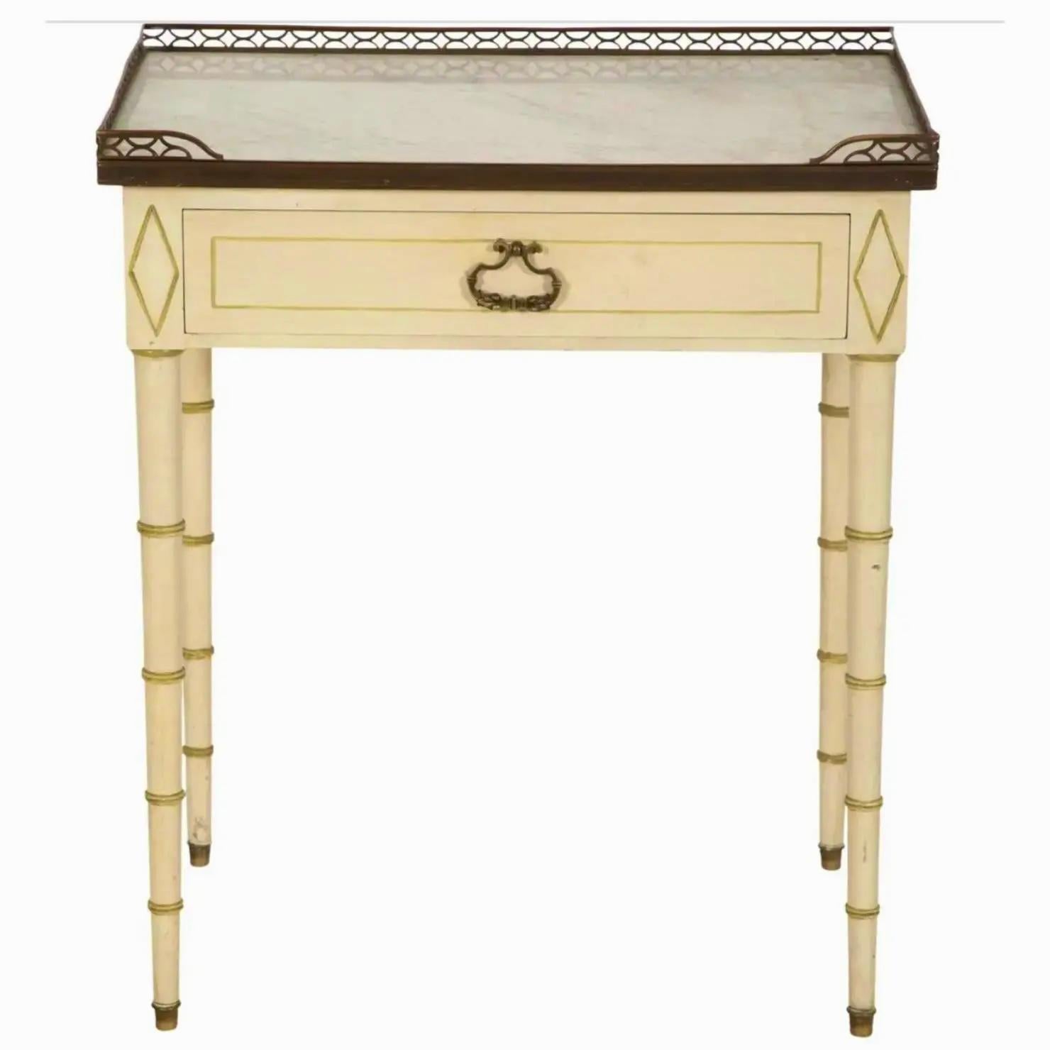 A Regency Style French Faux Bamboo Side Table For Sale 3