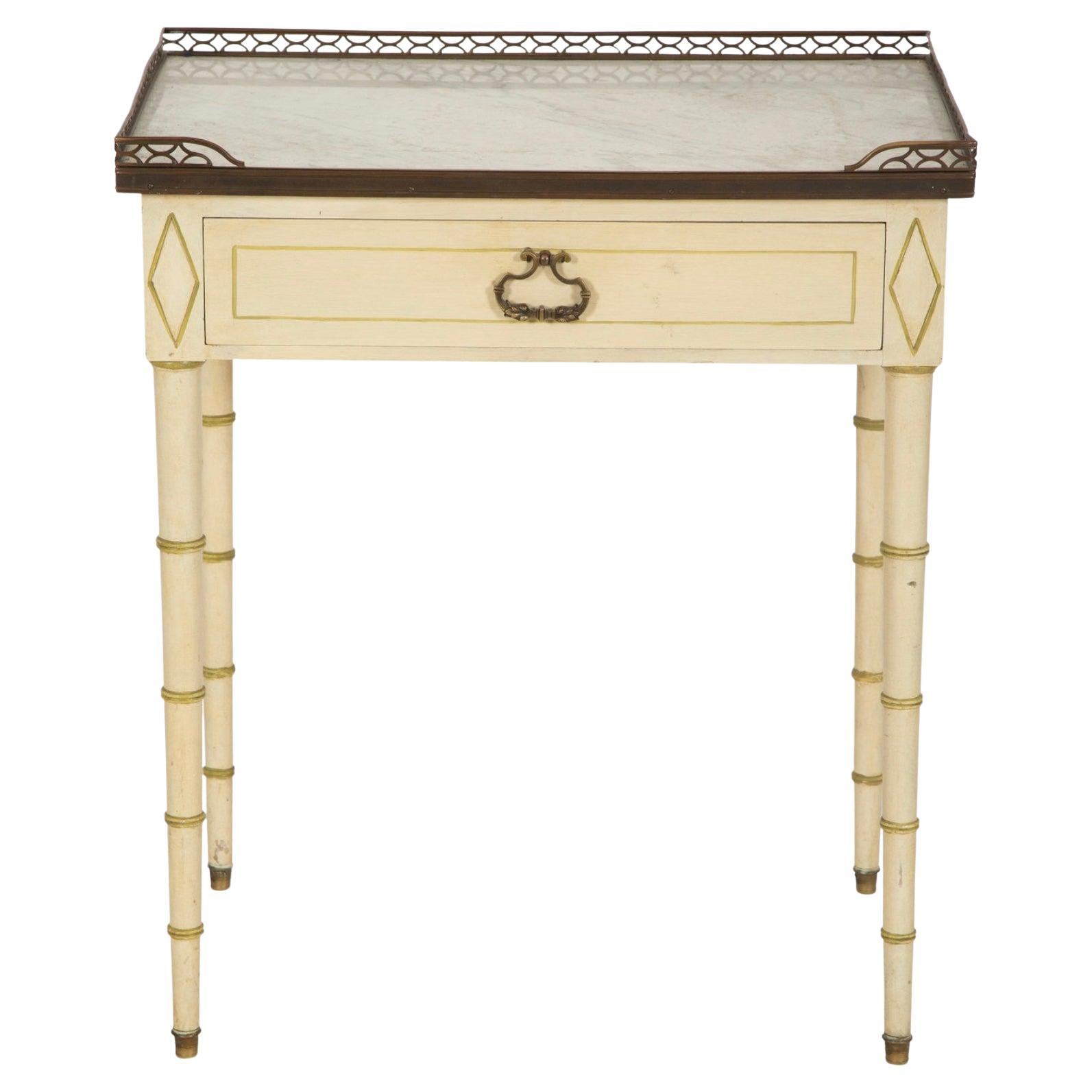 A Regency Style French Faux Bamboo Side Table