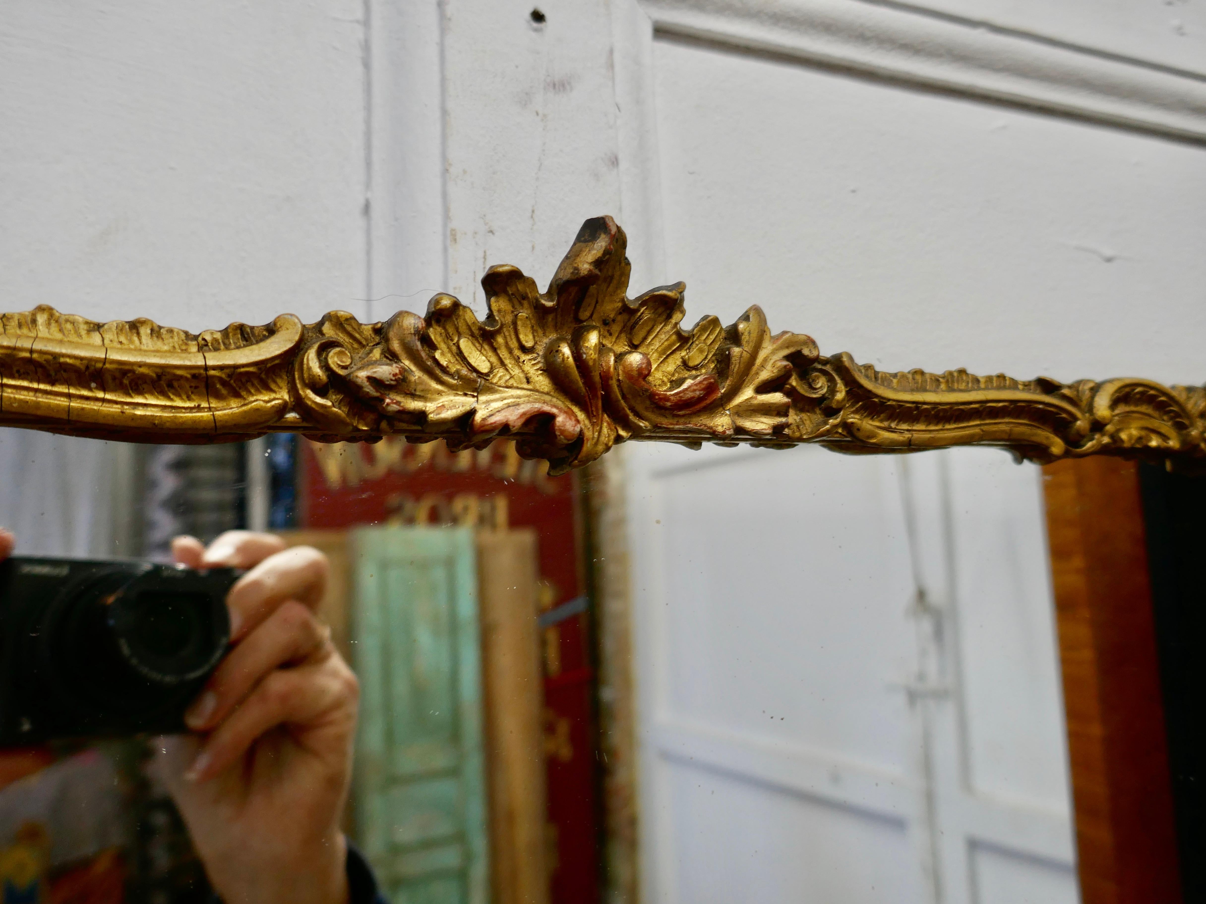 Rococo Revival Regency Style Gilt Wall Mirror For Sale