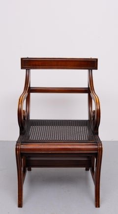 A Regency style Mahogany library chair /steps.  England