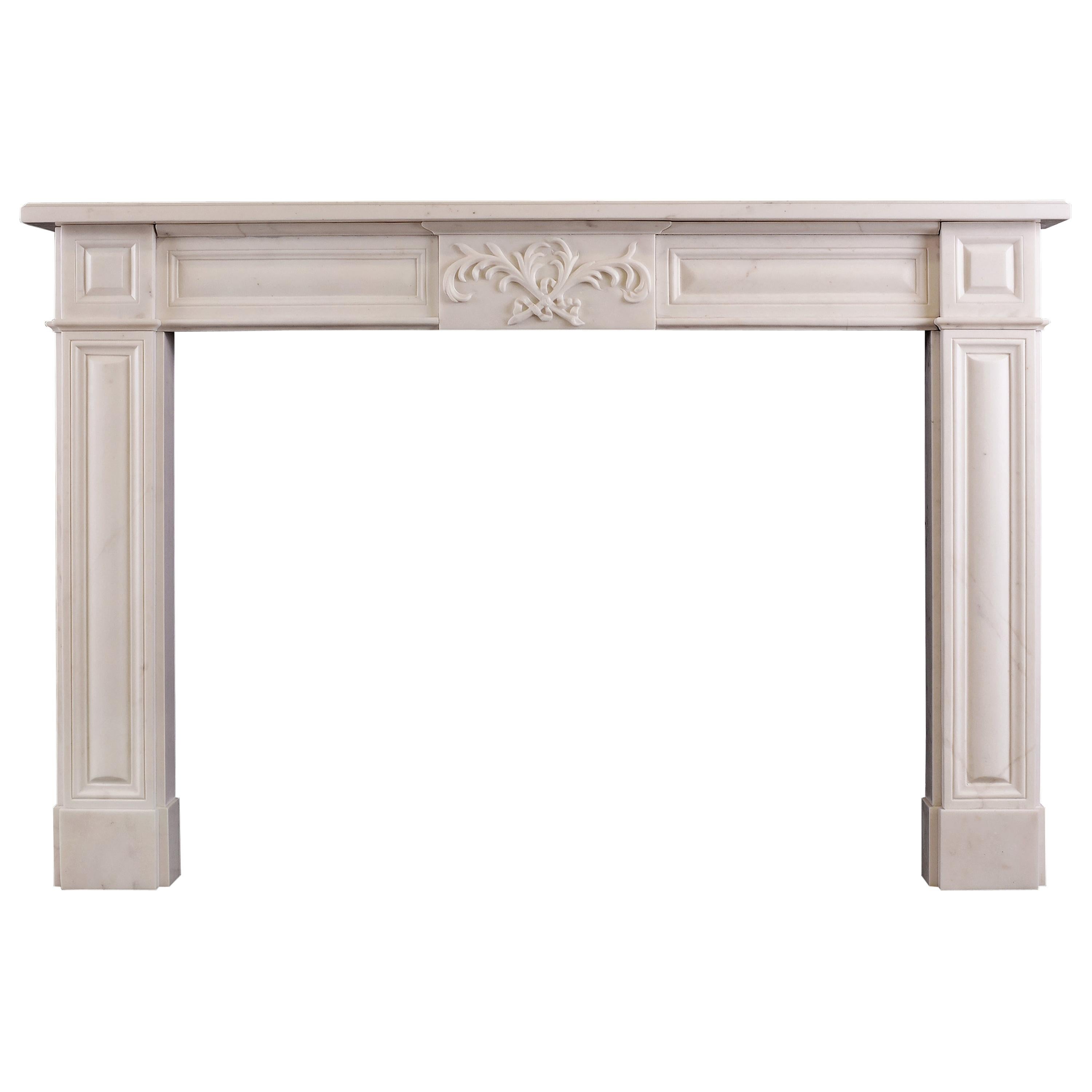Regency Style Statuary Marble Fireplace For Sale