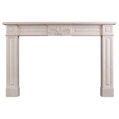 Antique Regency Style Statuary Marble Fireplace