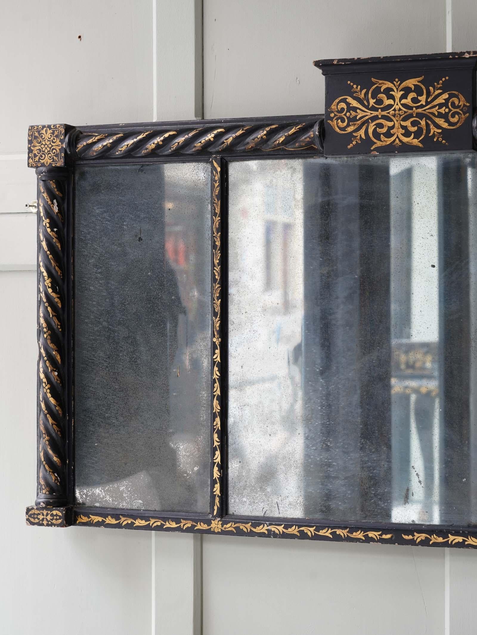 English A Regency Tryptic Overmantel Mirror