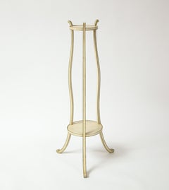 Regency White and Green Torchere or Plant Stand