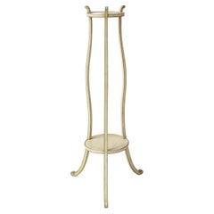 Regency White and Green Torchere or Plant Stand
