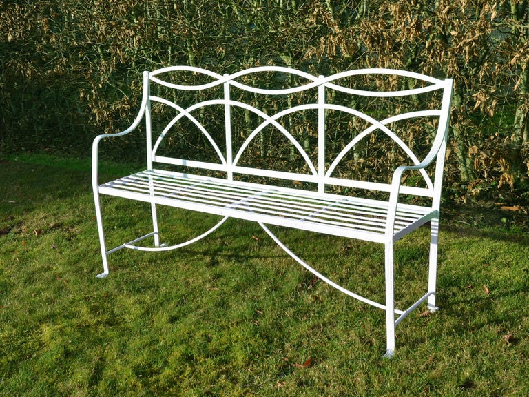 Regency Wrought Iron Garden Seat For Sale at 1stDibs