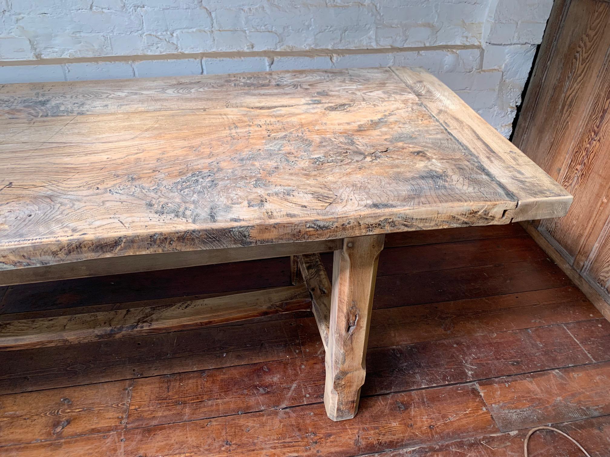 French Provincial A Remarkable Late 18th Century French Burr Elm Table, (6-8 seater)