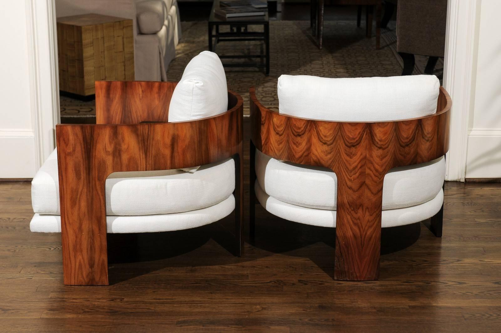 Remarkable Pair of Modern Emperor's Chairs by Milo Baughman, circa 1966 In Excellent Condition In Atlanta, GA