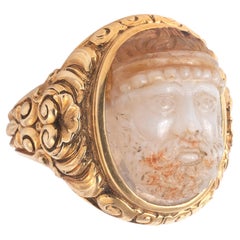 A Renaissance Cameo Ring Of A Front Facing Zeus