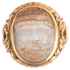 A Renaissance Cameo Ring Of A Front Facing Zeus