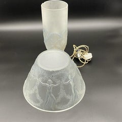 A Rene Lalique 6 dancers Glass  Table lamp