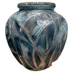 René Lalique  Art Nouveau Criquet Vase in Patinated Glass