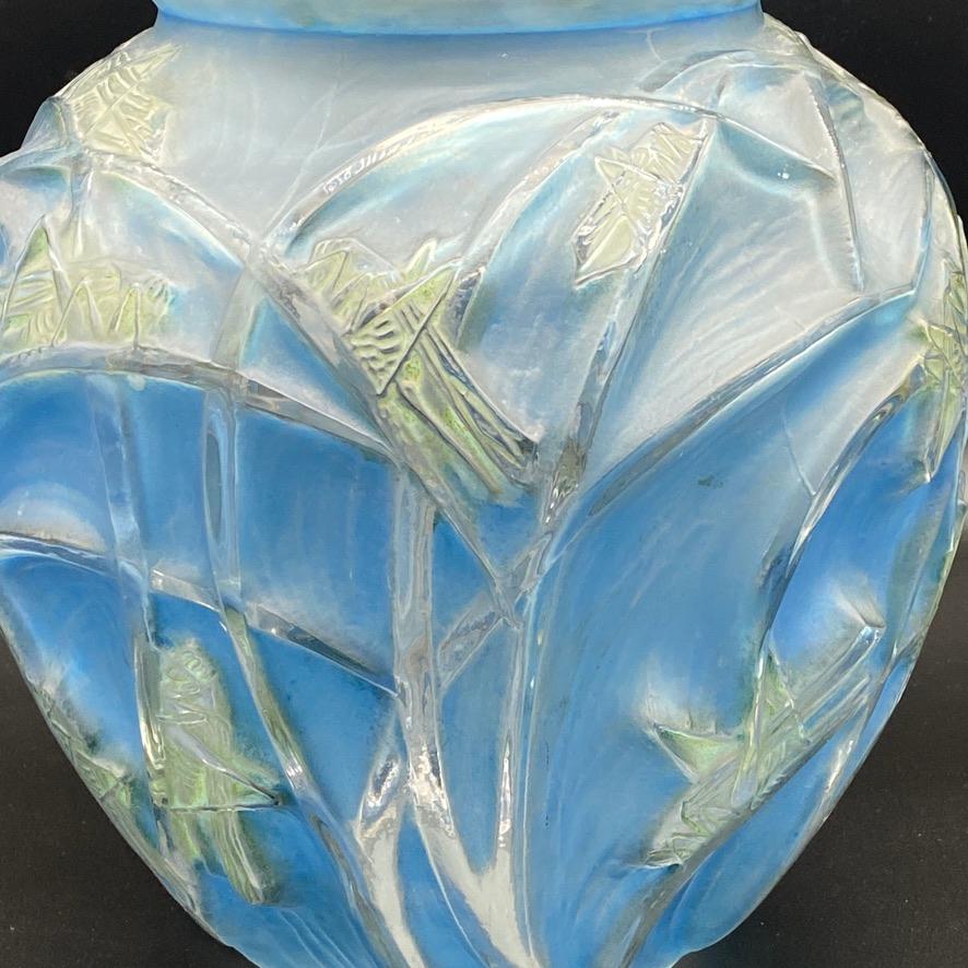 Molded  A Rene Lalique Criquet Glass Vase  For Sale