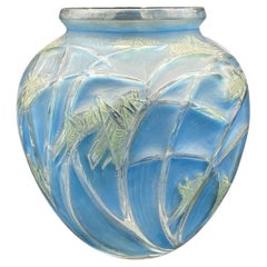 Antique  A Rene Lalique Criquet Glass Vase 