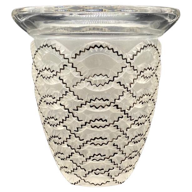 A Rene Lalique Enameled Glass vase , Guirlandes. For Sale