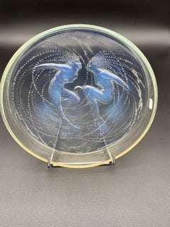 A Rene Lalique opalescent  Art Deco Glass Mermaid Boxe .