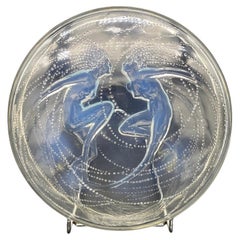 A Rene Lalique opalescent  Art Deco Glass Mermaid Boxe .