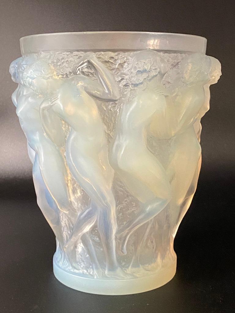 French A René LALIQUE Opalescent Glass  Bacchantes Vase  For Sale